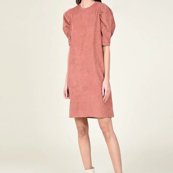 Suede Mini Dress - Blush - Picture 1 of 4